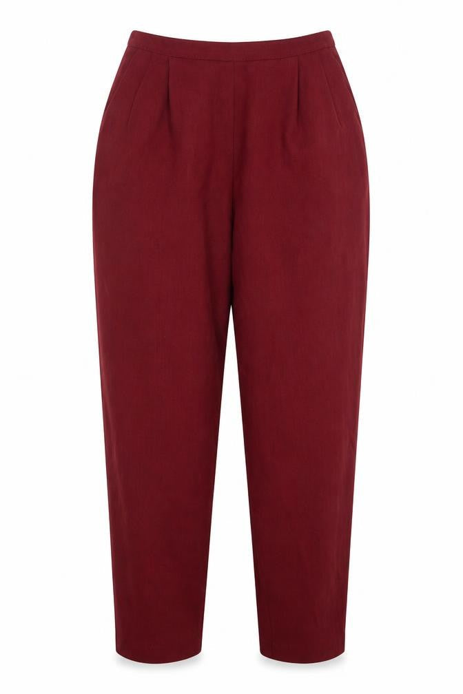 Marks and Spencer Womens Red Polyester Trousers Size 12 L28 in Regular