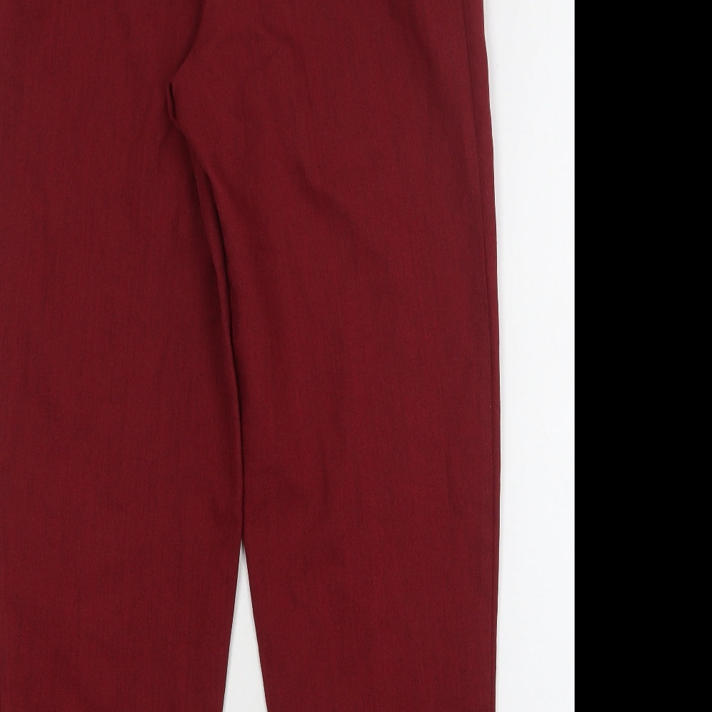 Marks and Spencer Womens Red Polyester Trousers Size 12 L28 in Regular
