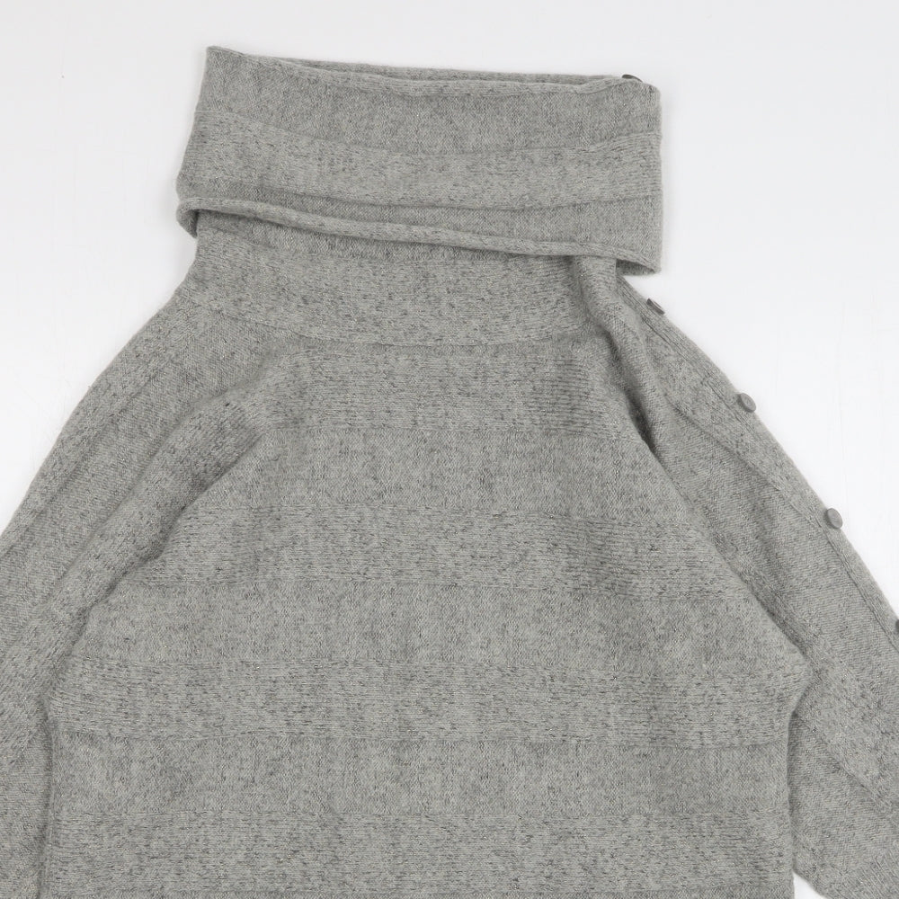 Wallis Womens Grey Roll Neck Acrylic Pullover Jumper Size M