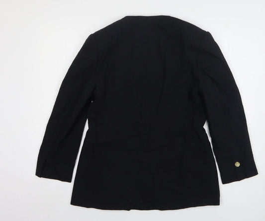NicoNico Womens Black Polyester Jacket Blazer Size 12