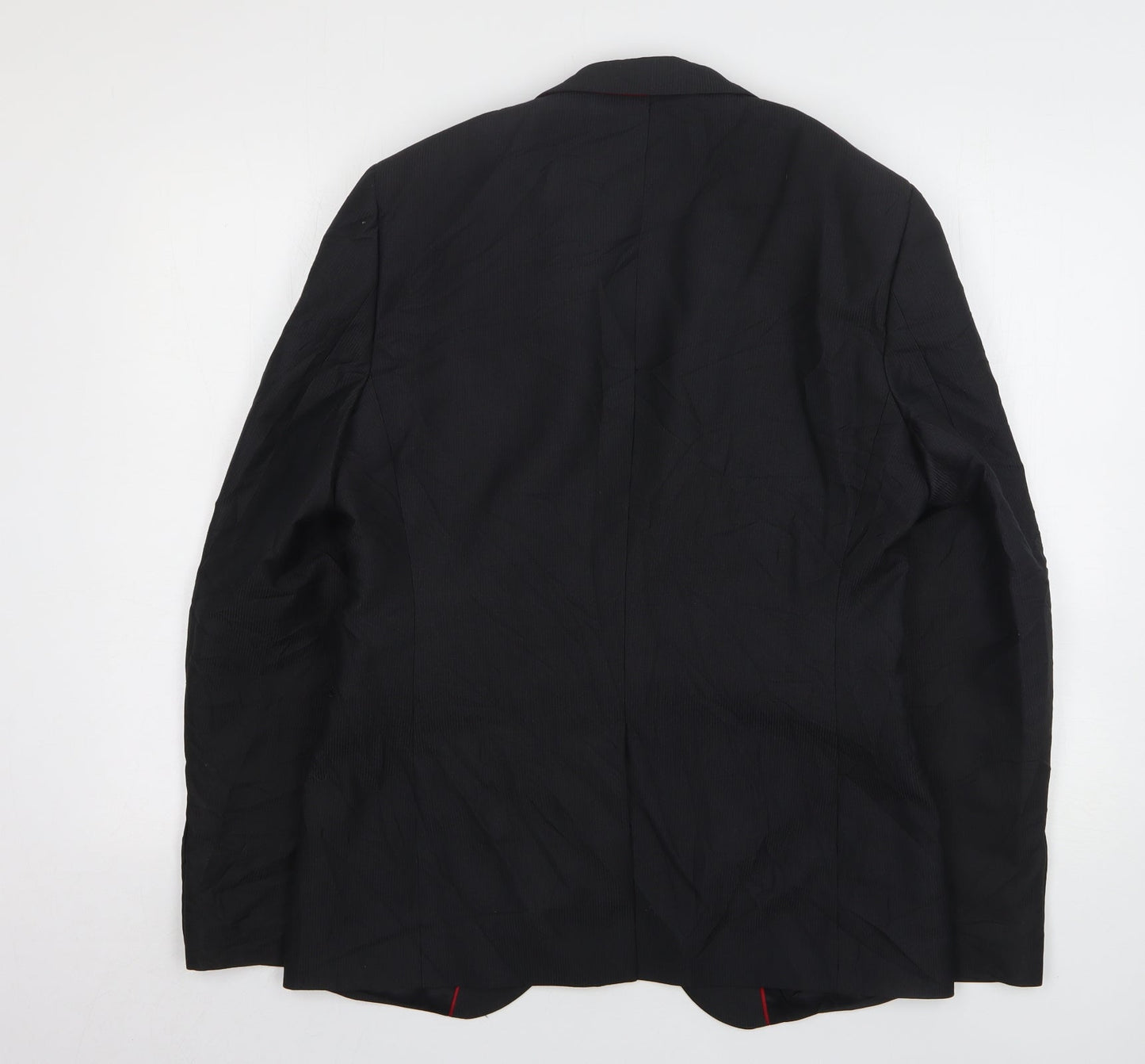 Ventuno 21 Mens Black Striped Polyester Jacket Suit Jacket Size 38