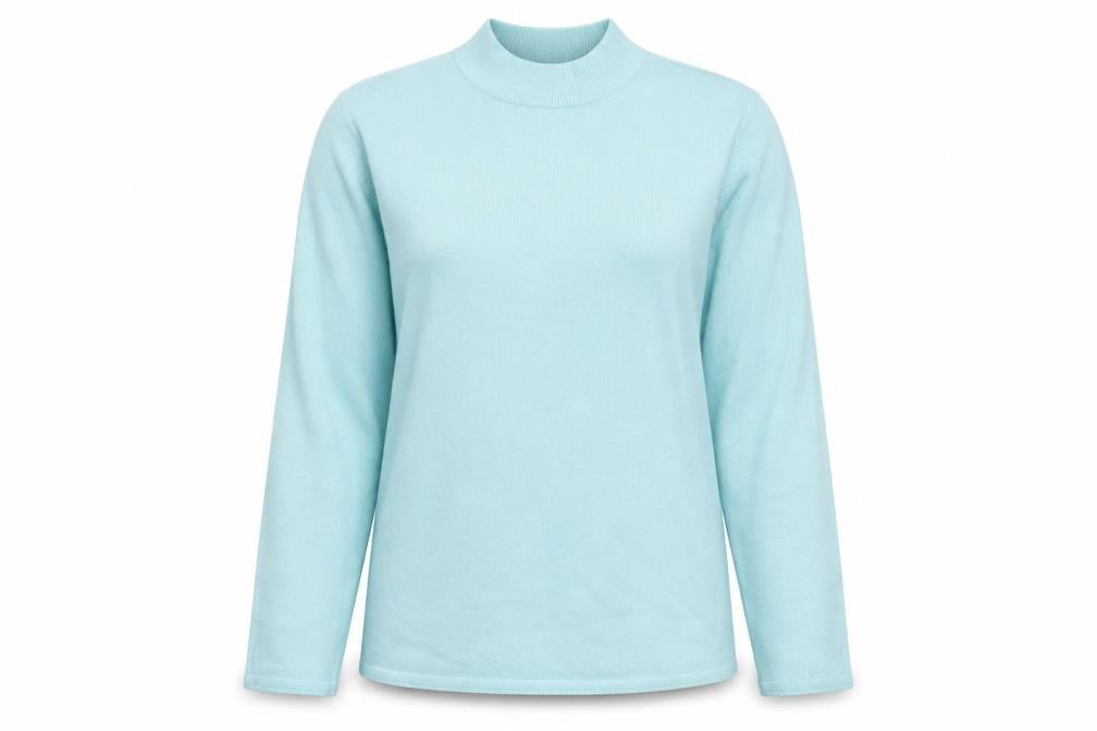 Bonmarché Womens Blue High Neck Acrylic Pullover Jumper Size L