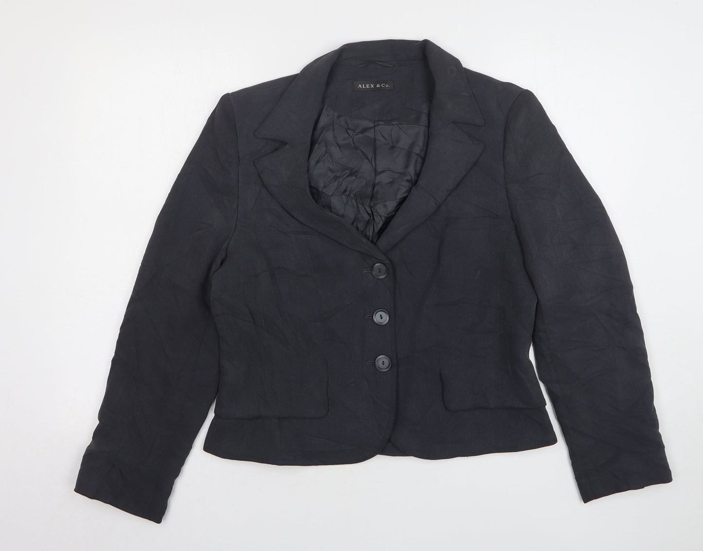 Alex & CO Womens Grey Triacetate Jacket Suit Jacket Size 14