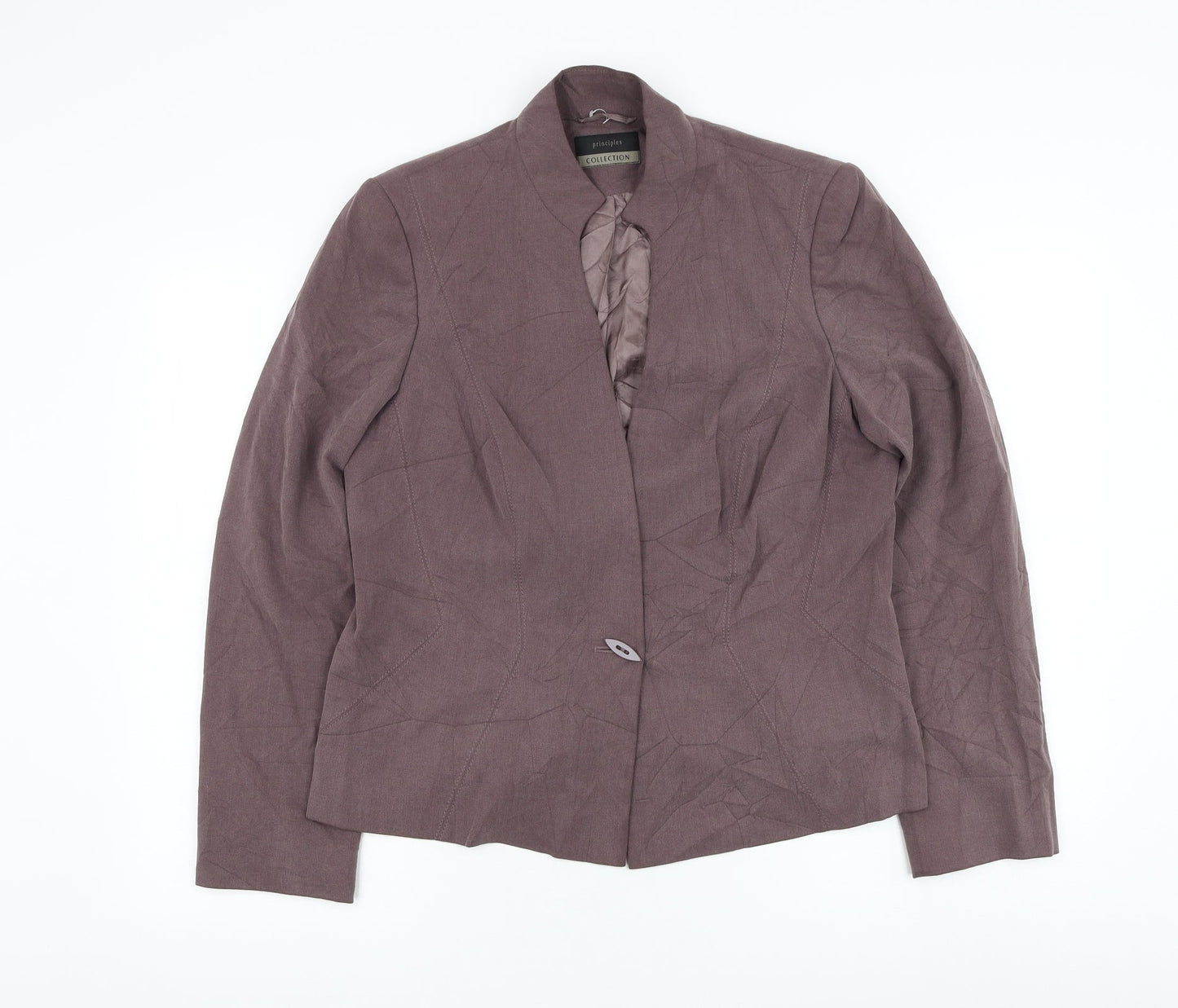 Principles Womens Purple Jacket Blazer Size 16 Button