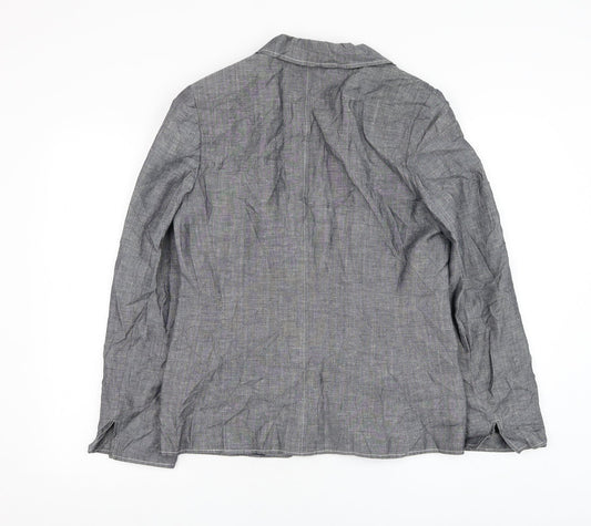 Off Shoot Womens Grey Jacket Blazer Size 14 Button