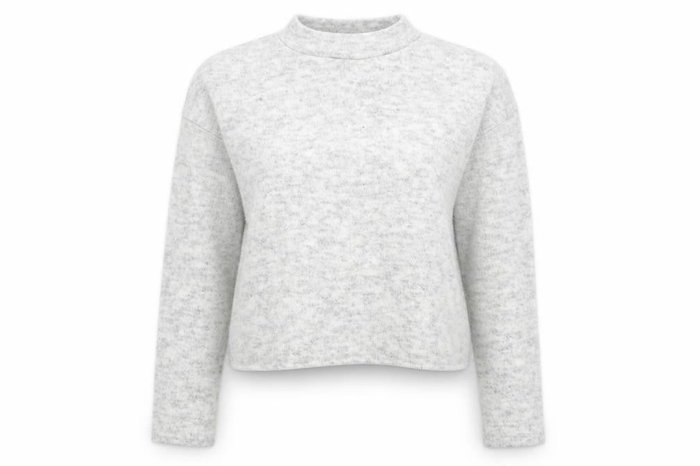 New Look Womens Grey Mock Neck Acrylic Pullover Jumper Size 8