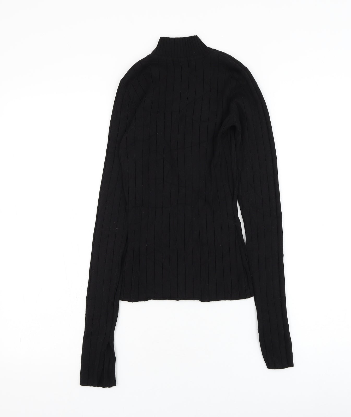 H&M Womens Black Mock Neck Viscose Pullover Jumper Size XS
