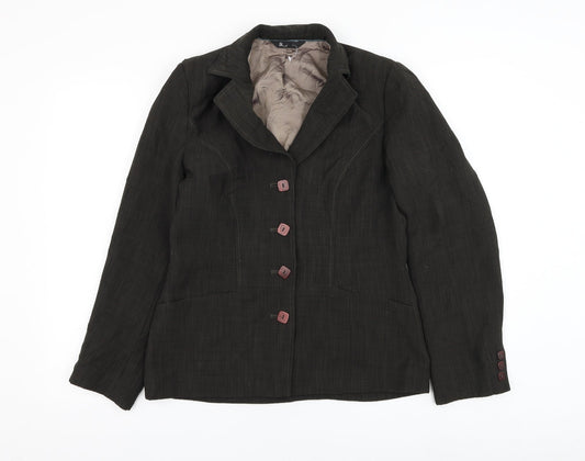 BHS Womens Green Jacket Blazer Size 10 Button