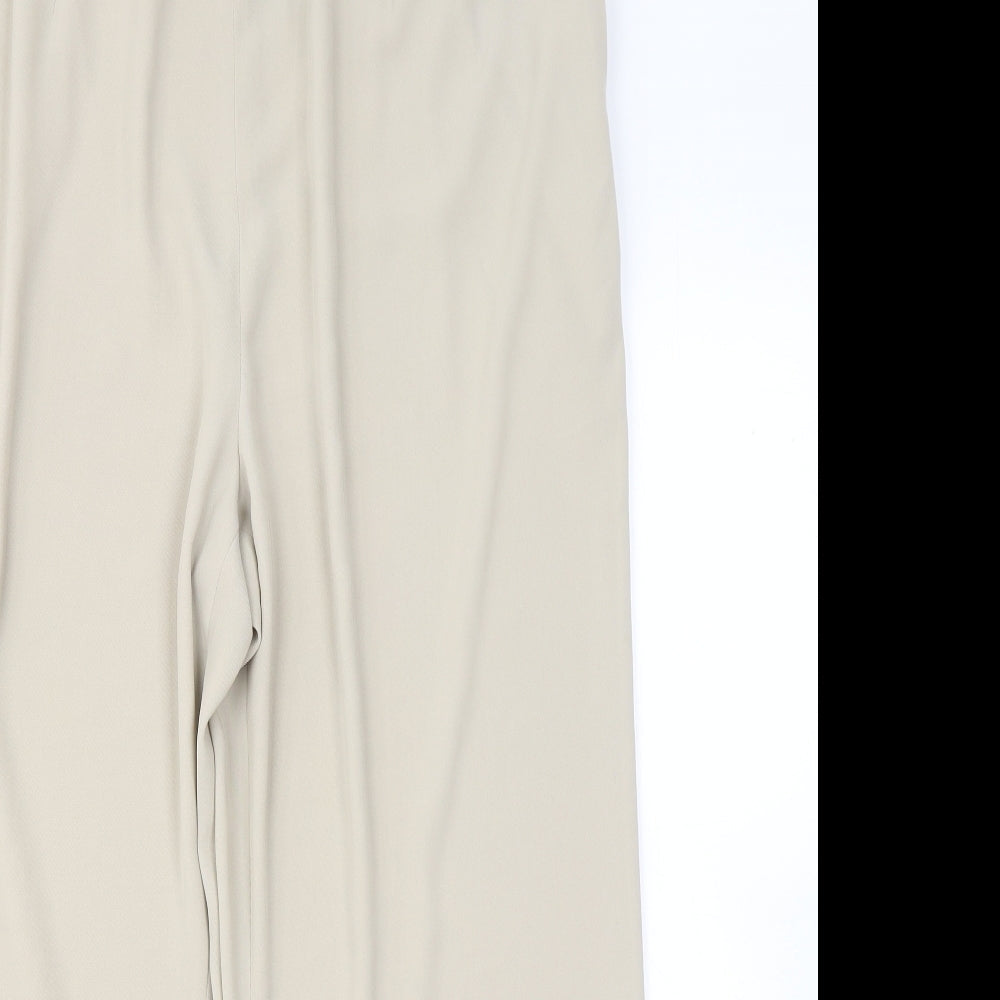 Platinum Womens Beige Polyester Trousers Size 18 L25 in Regular