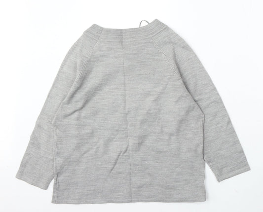 Ann Marie Womens Grey Round Neck Acrylic Pullover Jumper Size XL