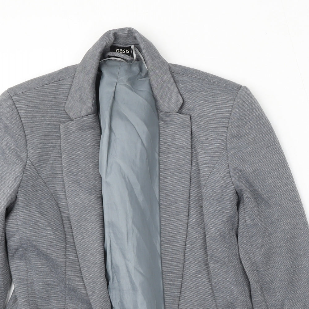 Oasis Womens Grey Polyester Jacket Suit Size 6