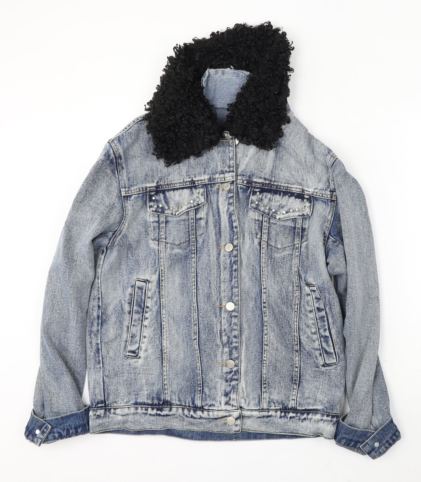 Vera&Lucy Womens Blue Jacket Size M Button
