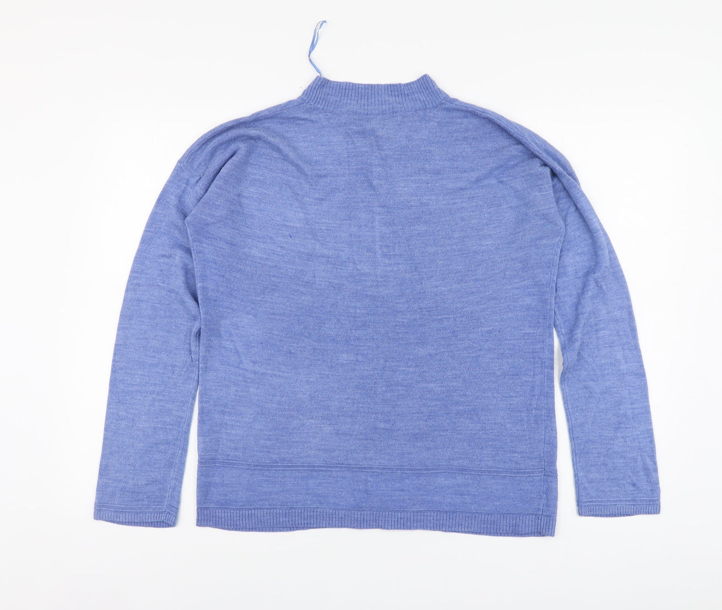 Vida Vi Womens Blue High Neck Acrylic Pullover Jumper Size L