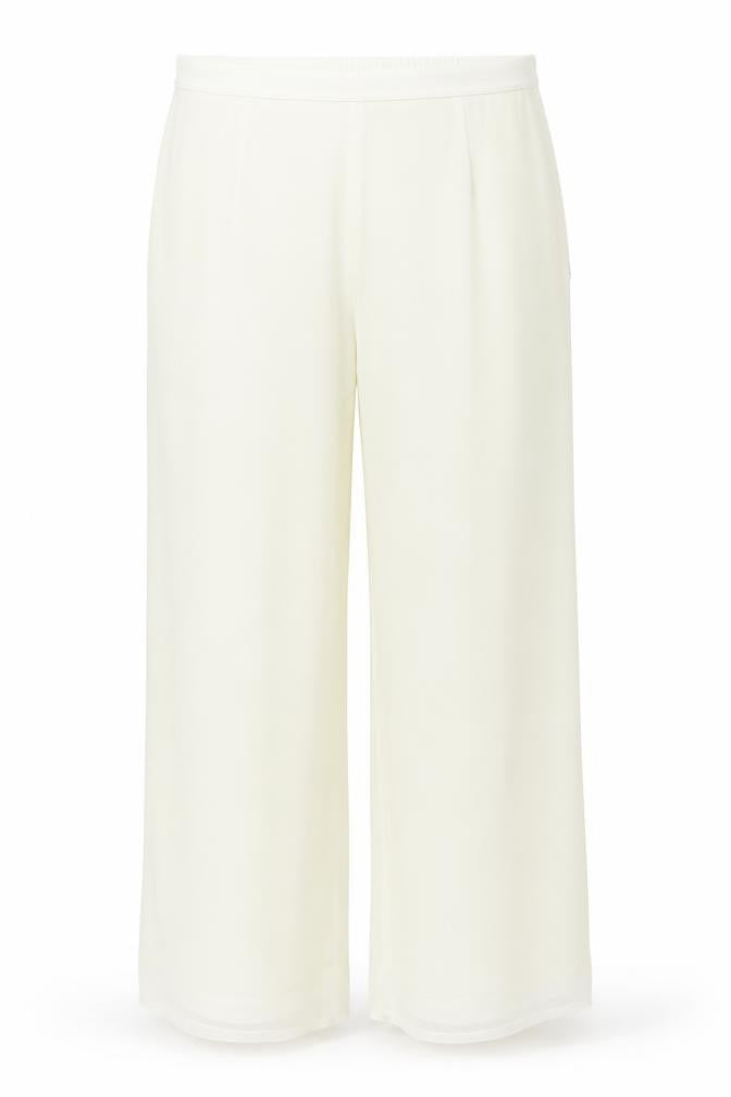 Kaleidoscope Womens Ivory Polyester Trousers Size 16 L28 in Regular