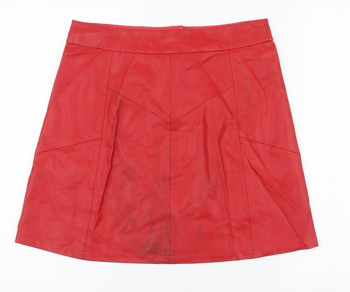 Traffic People Womens Red Viscose Mini Skirt Size M