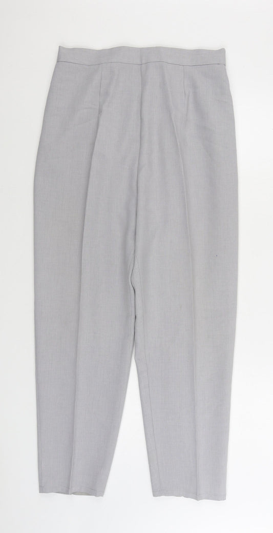 Preworn Womens Grey Polyester Trousers Size 30 in L28 in Regular