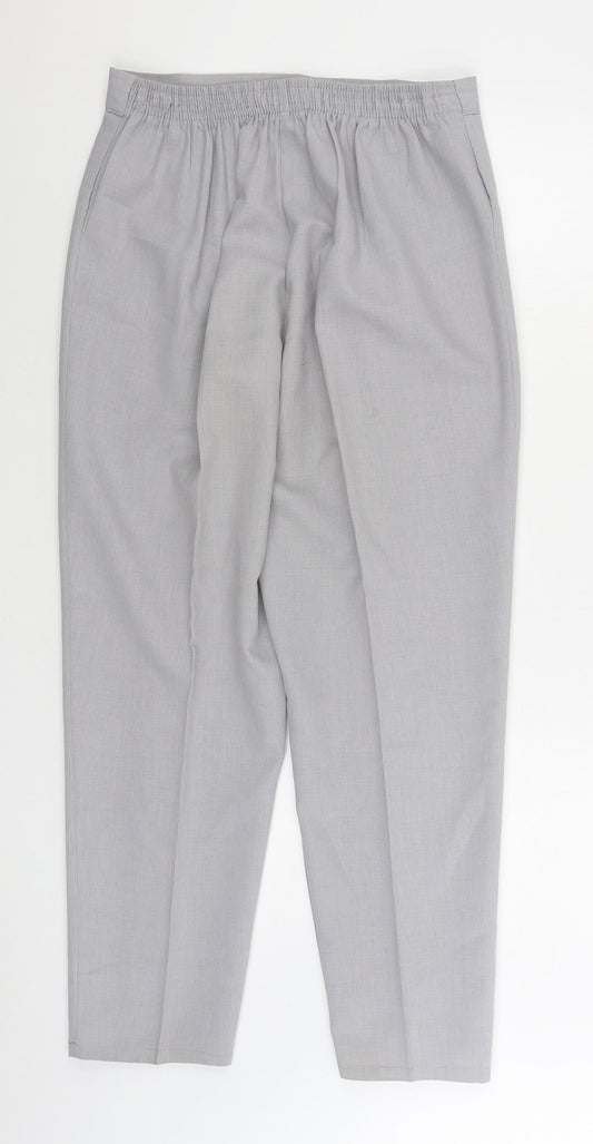 Preworn Womens Grey Polyester Trousers Size 30 in L28 in Regular
