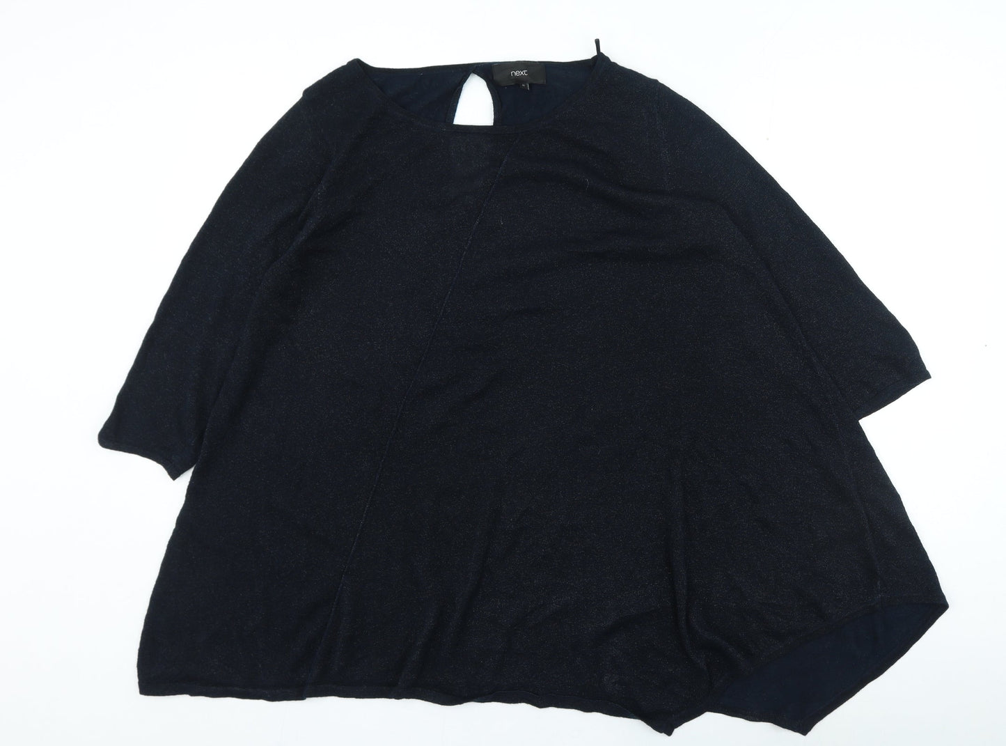 NEXT Womens Blue Round Neck Viscose Pullover Jumper Size 14