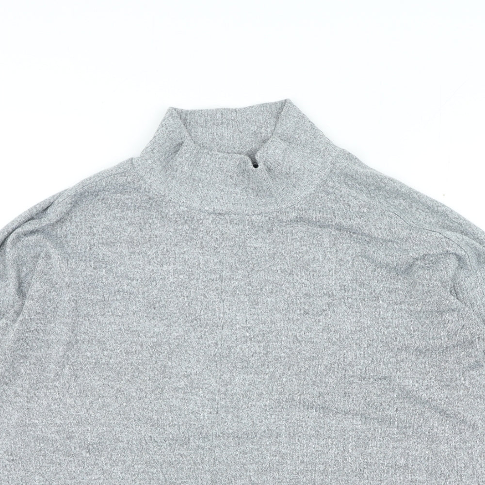 Marks and Spencer Womens Grey High Neck Polyester Pullover Jumper Size 14