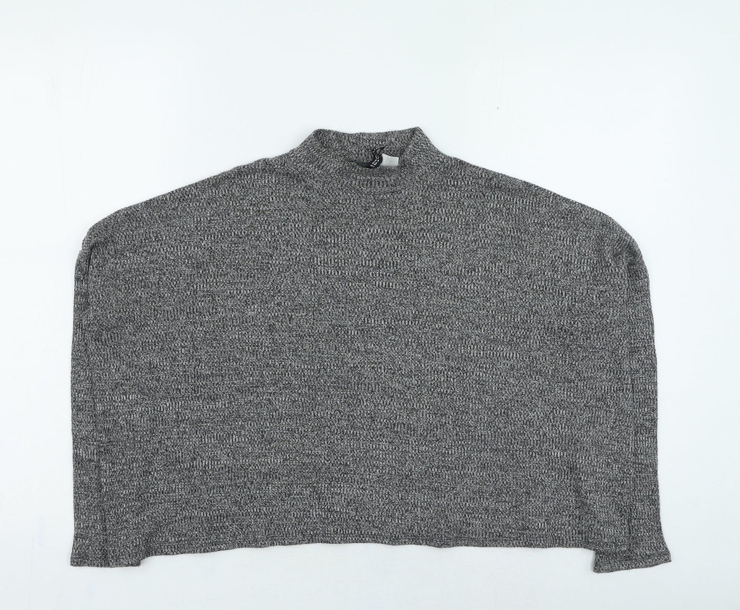 Divided Womens Grey High Neck Polyester Pullover Jumper Size S