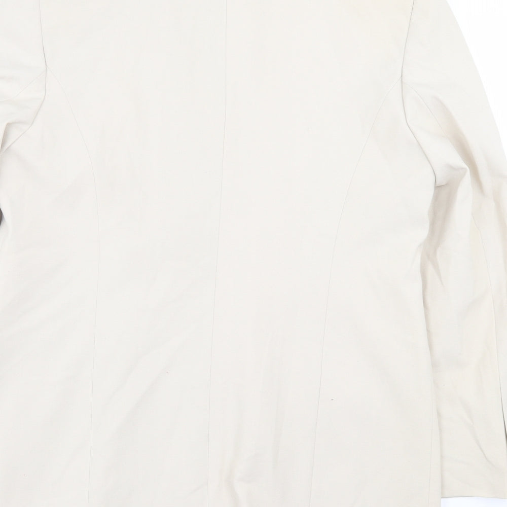 Preworn Womens Beige Jacket Blazer Size 16 Button