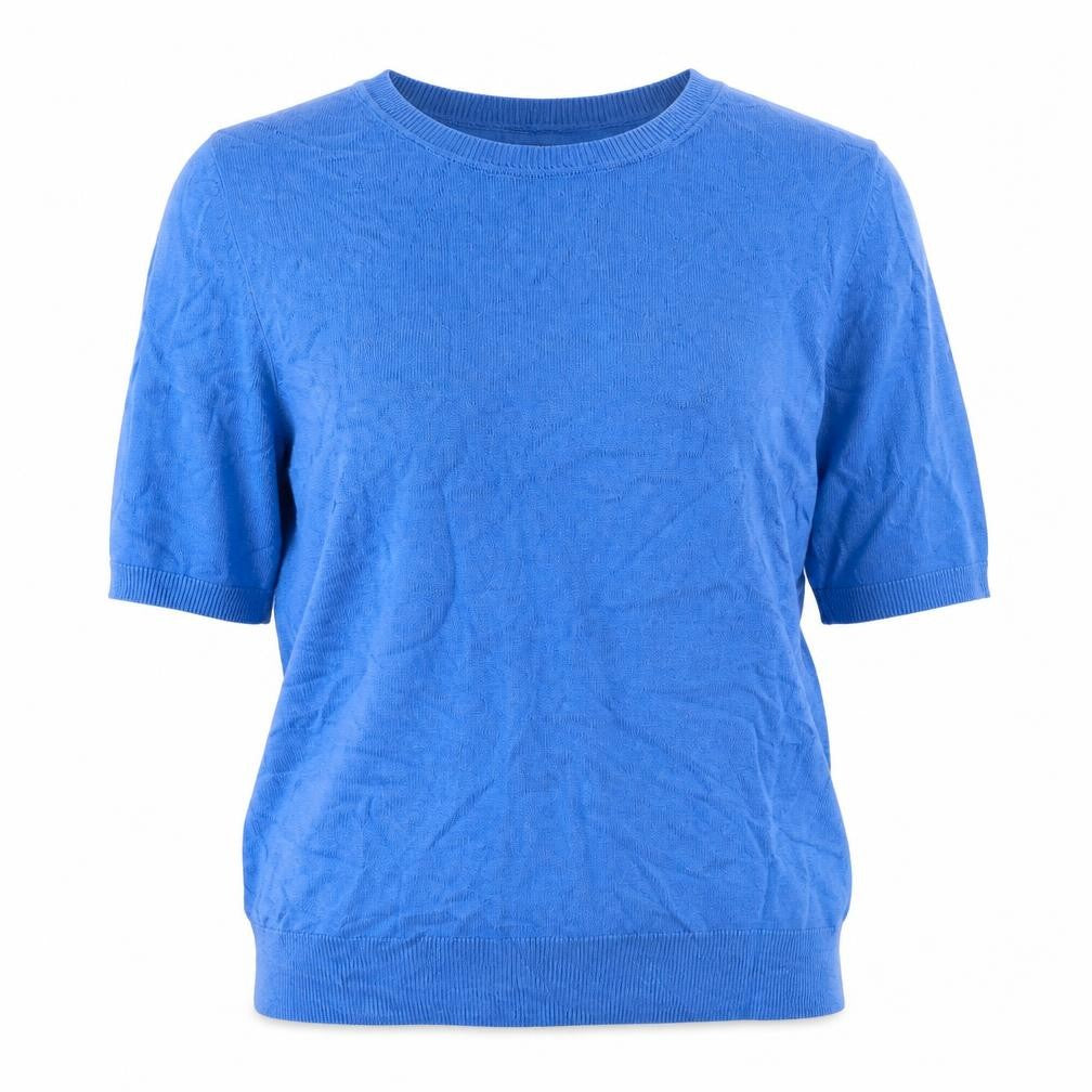 Marks and Spencer Womens Blue Round Neck Viscose Pullover Jumper Size 12