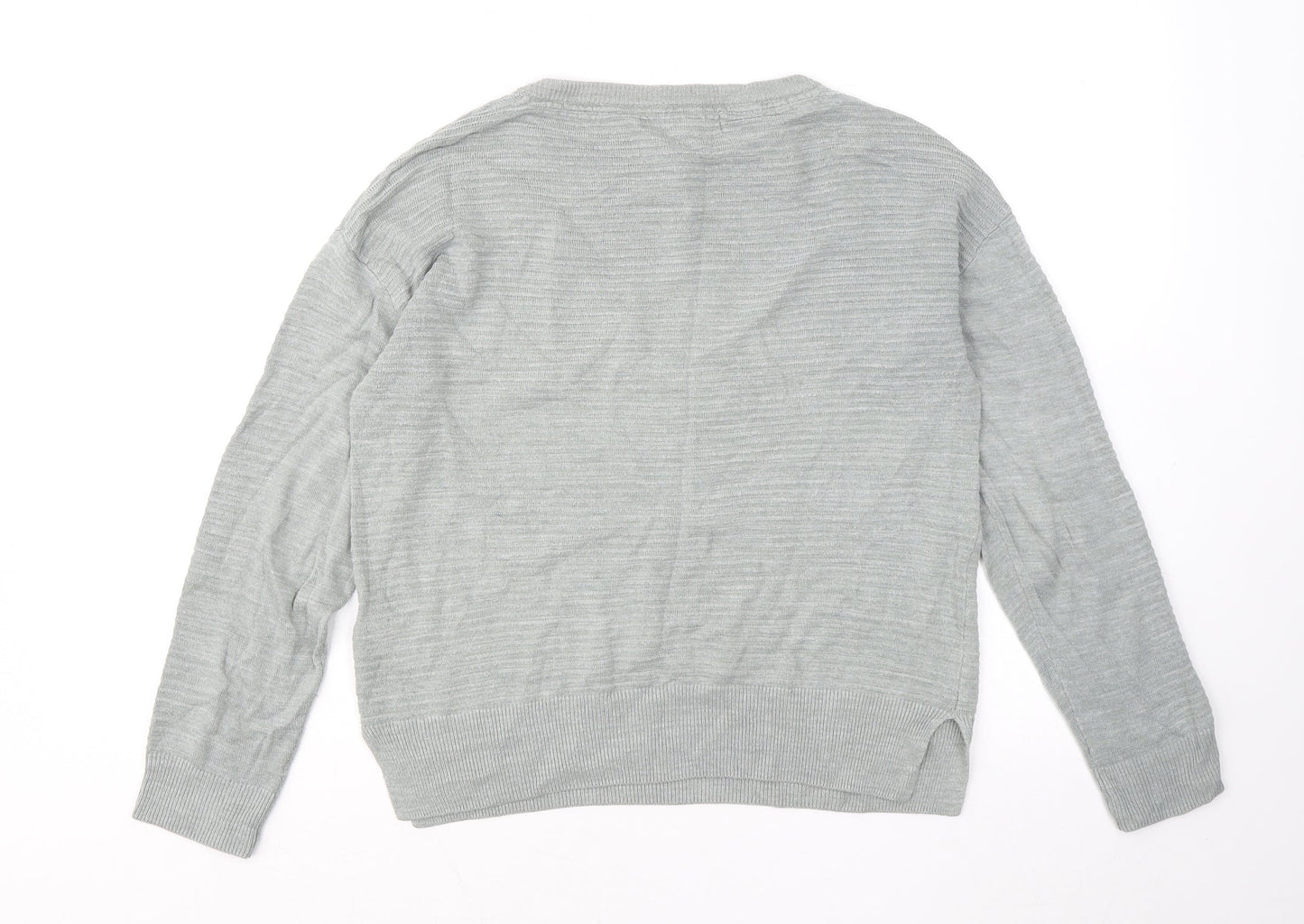 NEXT Womens Grey Round Neck Viscose Pullover Jumper Size 12