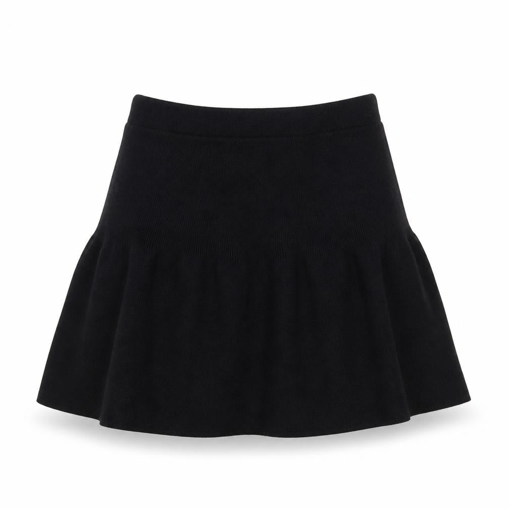 Preworn Girls Black Viscose A-Line Skirt Size 9-10 Years Regular