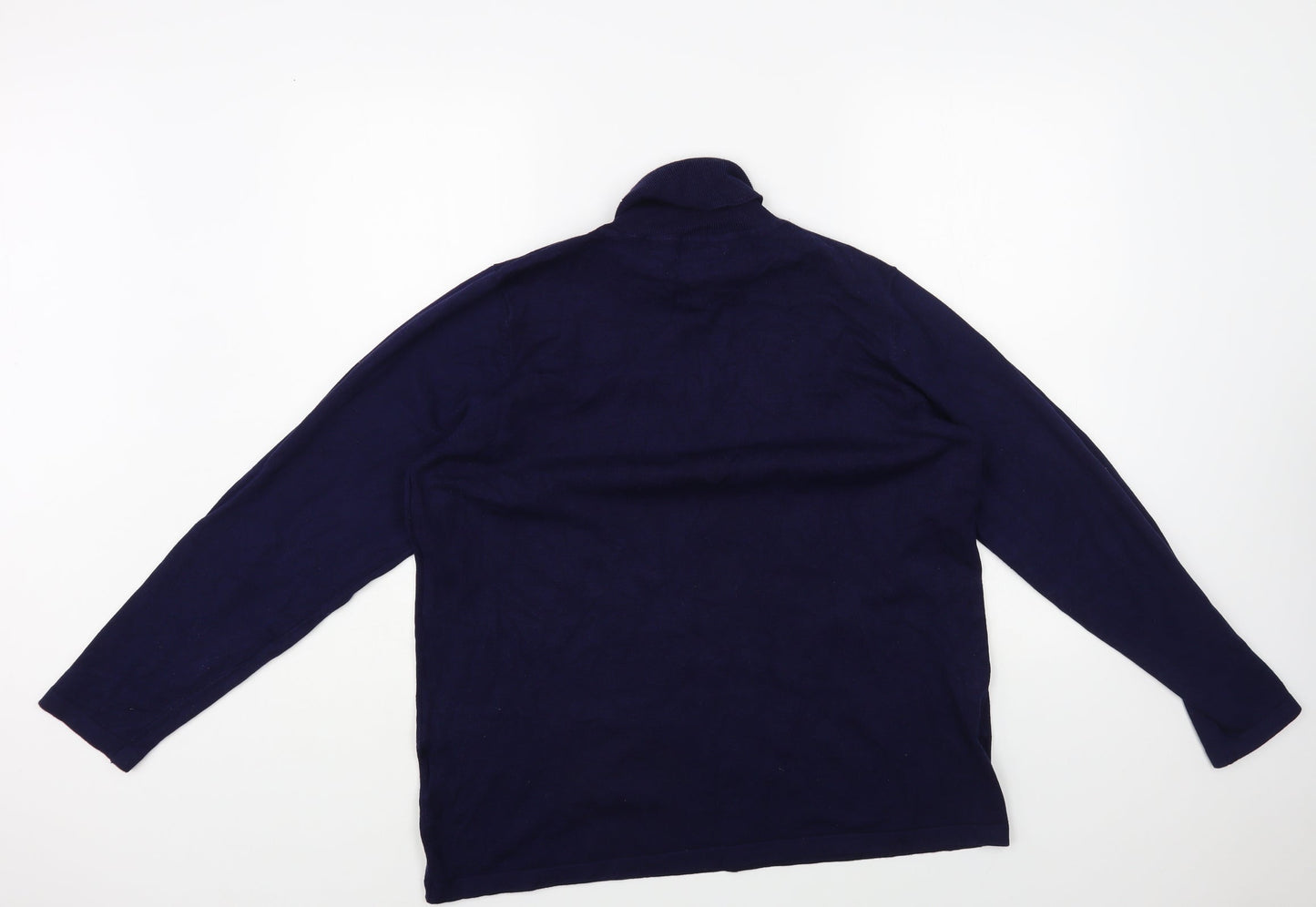 Signature Experience Womens Blue Roll Neck Viscose Pullover Jumper Size XL
