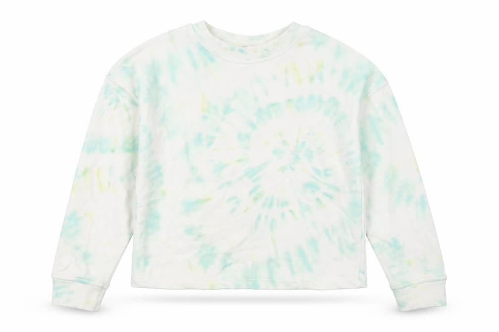 TU Girls White Geometric Cotton Pullover Sweatshirt Size 6 Years Pullover - Tie-Dye