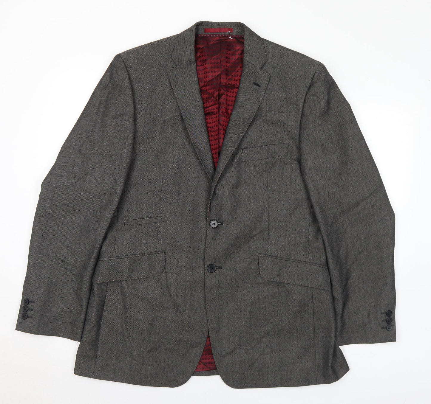 Burton Mens Grey Polyester Jacket Suit Jacket Size 42