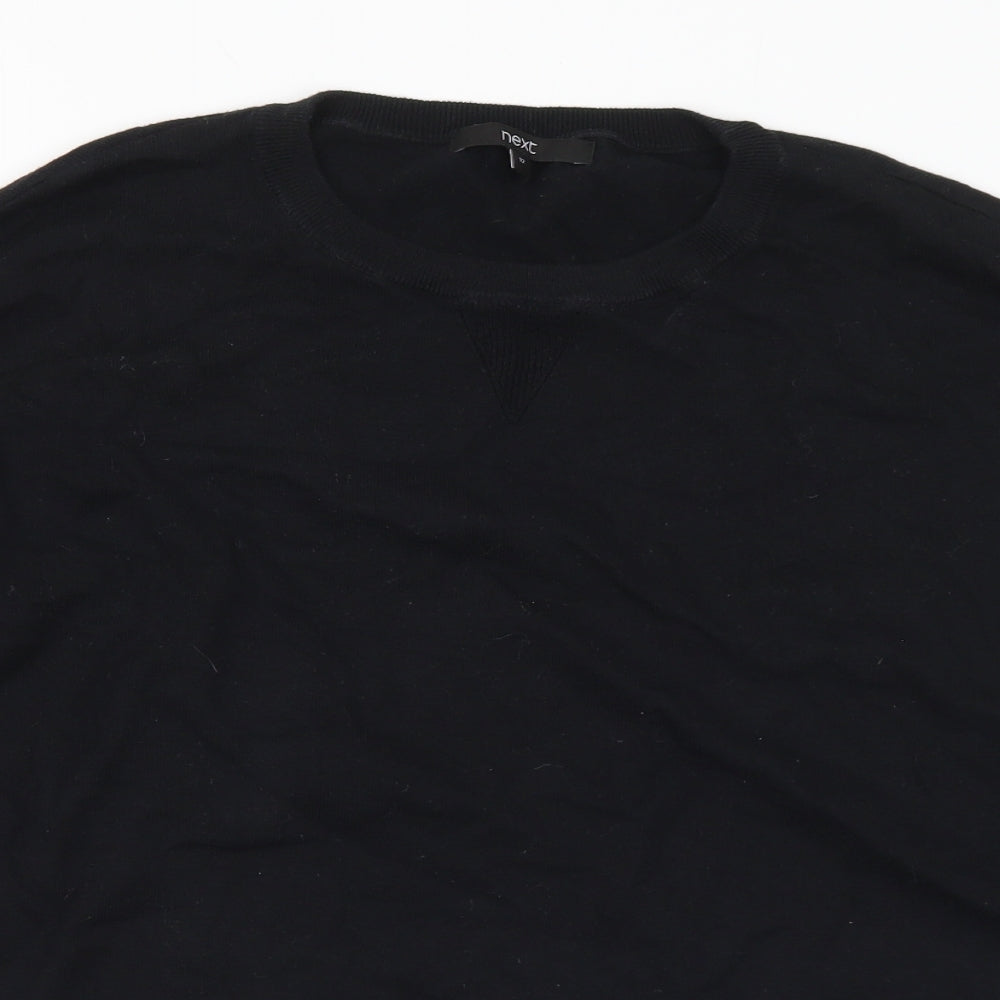 NEXT Womens Black Crew Neck Cotton Pullover Jumper Size 12