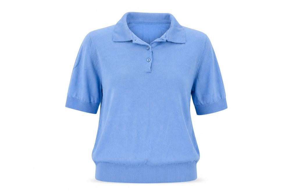 Preworn Womens Blue Collared Acrylic Pullover Jumper Size S - S/M
