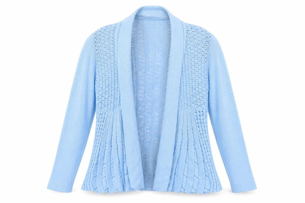 Pure & Natural Womens Blue V-Neck Cotton Cardigan Jumper Size S