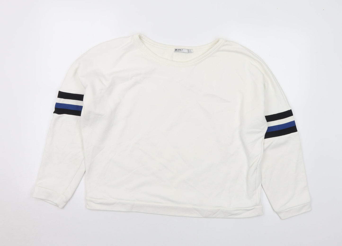Zara Womens White Polyamide Pullover Sweatshirt Size M