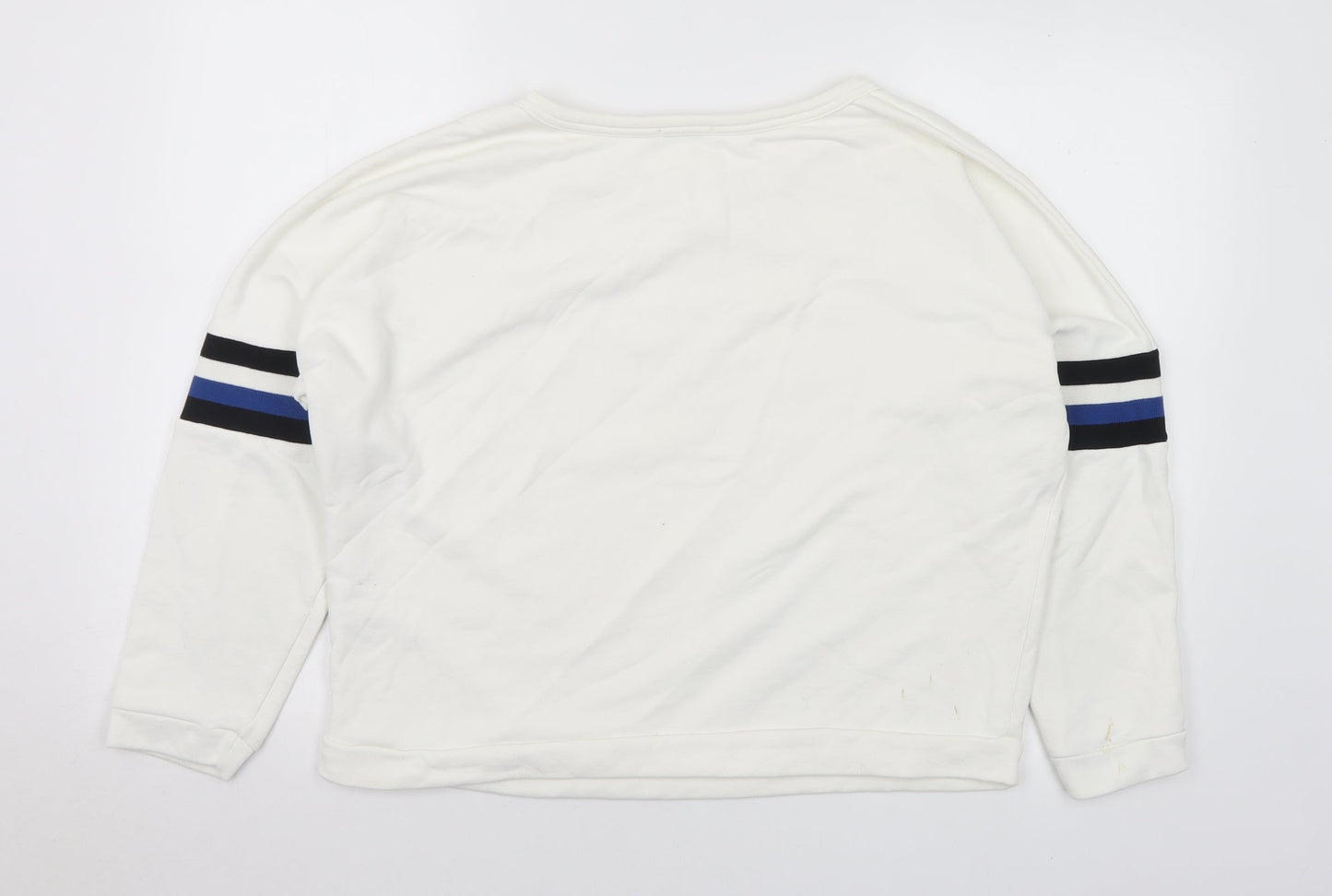 Zara Womens White Polyamide Pullover Sweatshirt Size M