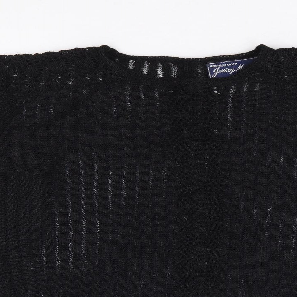Jersey Masters Womens Black Round Neck Acrylic Pullover Jumper Size 10