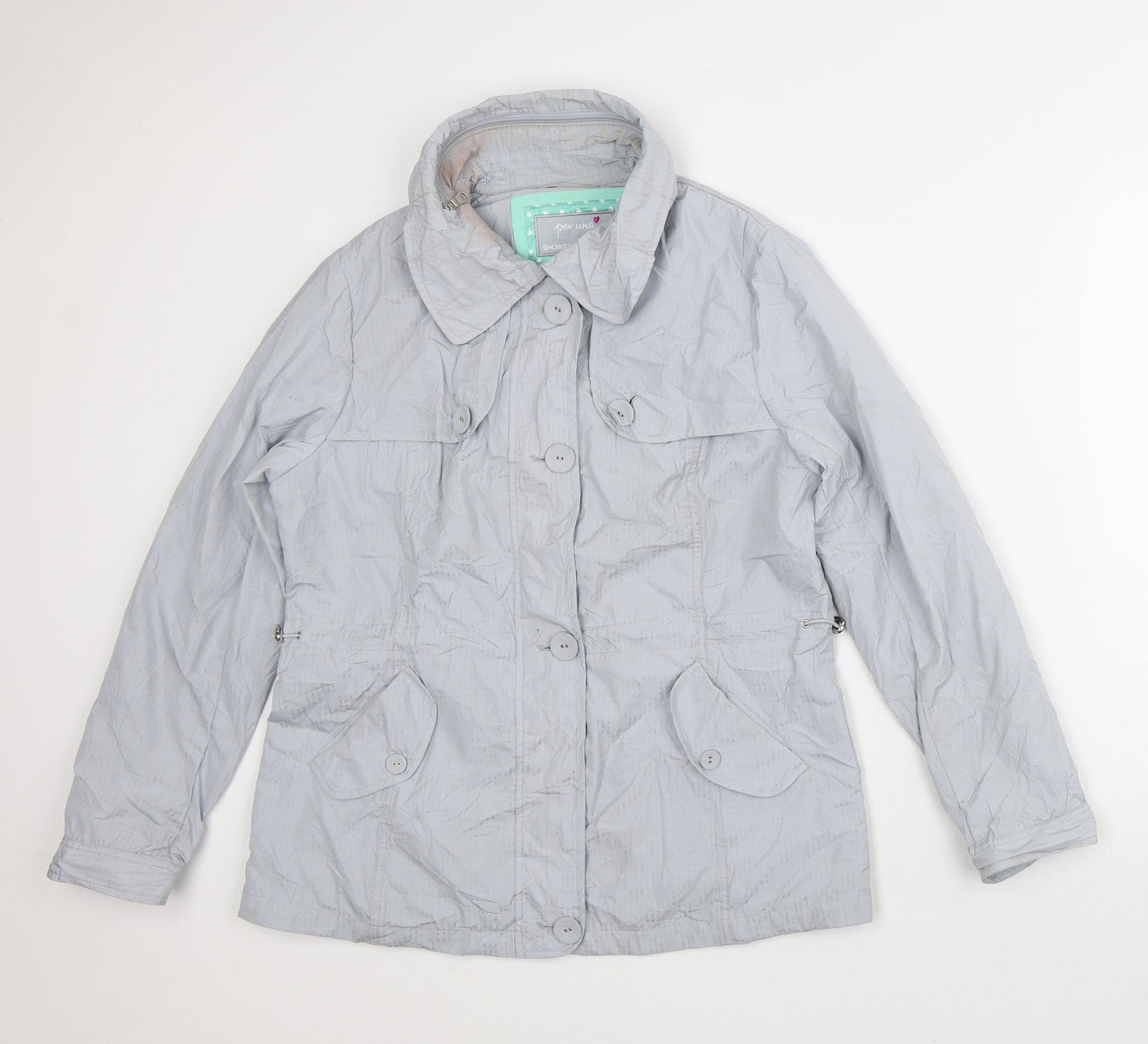 Per Una Womens Grey Rain Coat Coat Size 12