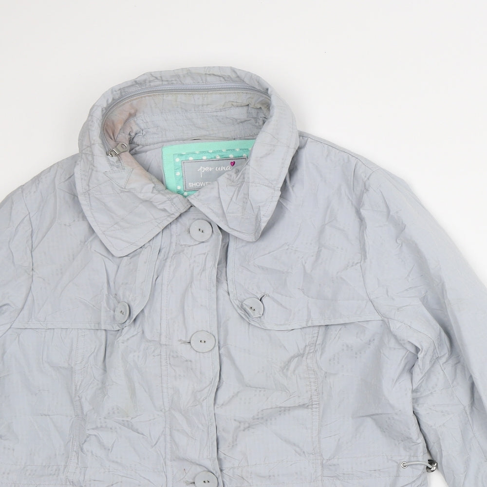 Per Una Womens Grey Rain Coat Coat Size 12
