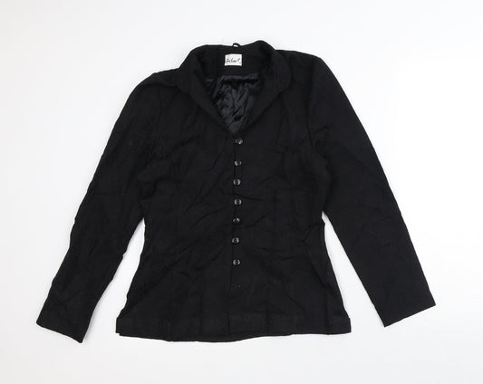 Select Womens Black Floral Jacket Blazer Size 10