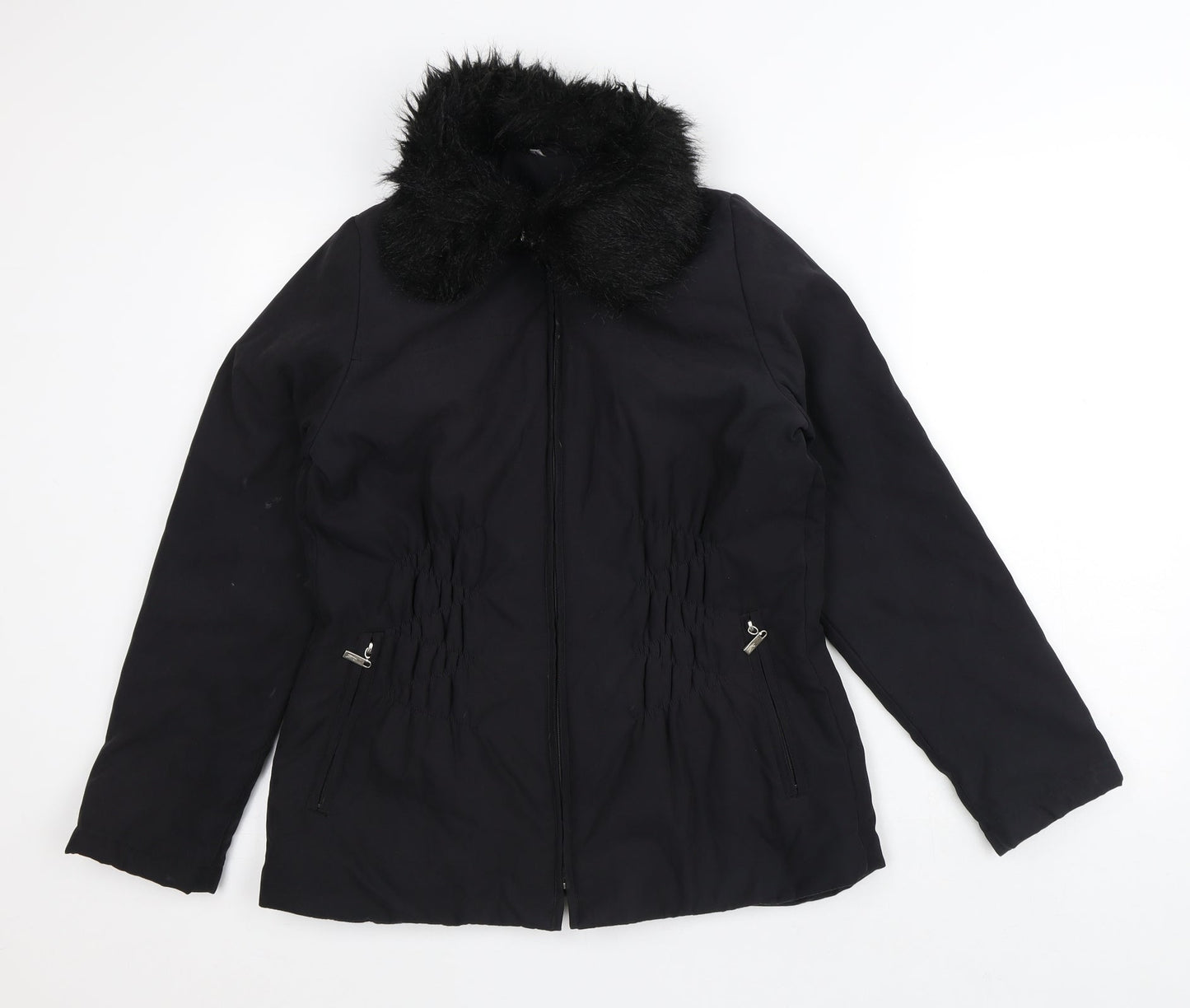 Klass Womens Black Quilted Coat Size S