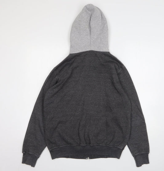 GR. Raw Womens Grey Cotton Full Zip Hoodie Size S