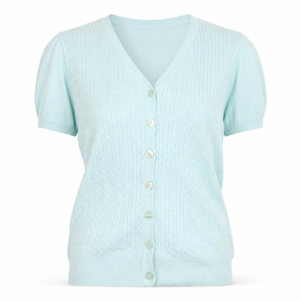 Bonmarché Womens Green V-Neck Viscose Cardigan Jumper Size M