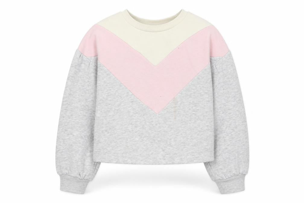 Matalan Girls Multicoloured Colourblock Cotton Pullover Sweatshirt Size 6 Years
