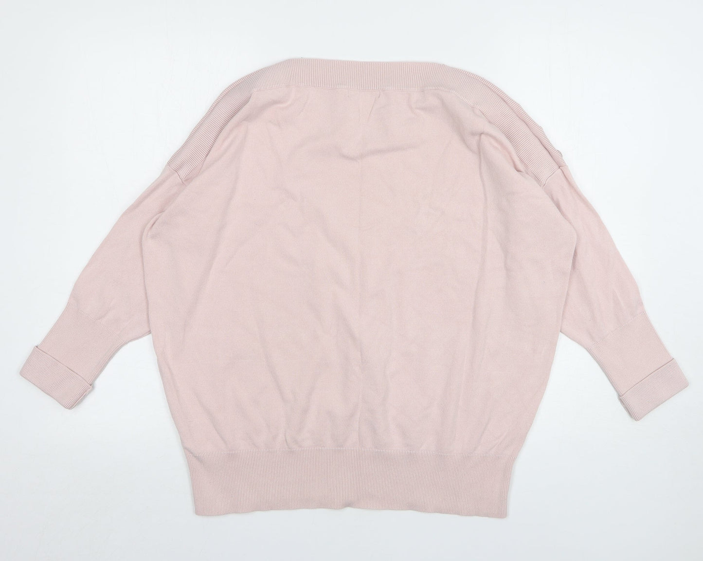 Monsoon Womens Pink Round Neck Viscose Pullover Jumper Size L