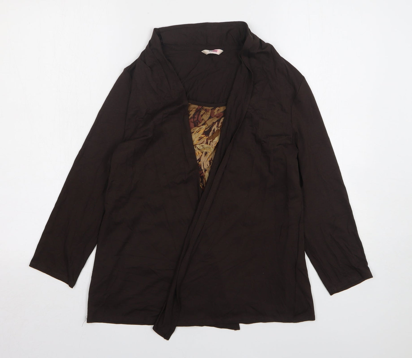 Marks and Spencer Womens Brown Round Neck Viscose Cardigan Jumper Size 12