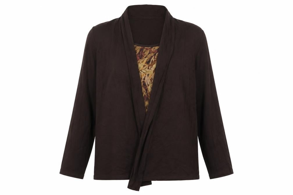 Marks and Spencer Womens Brown Round Neck Viscose Cardigan Jumper Size 12