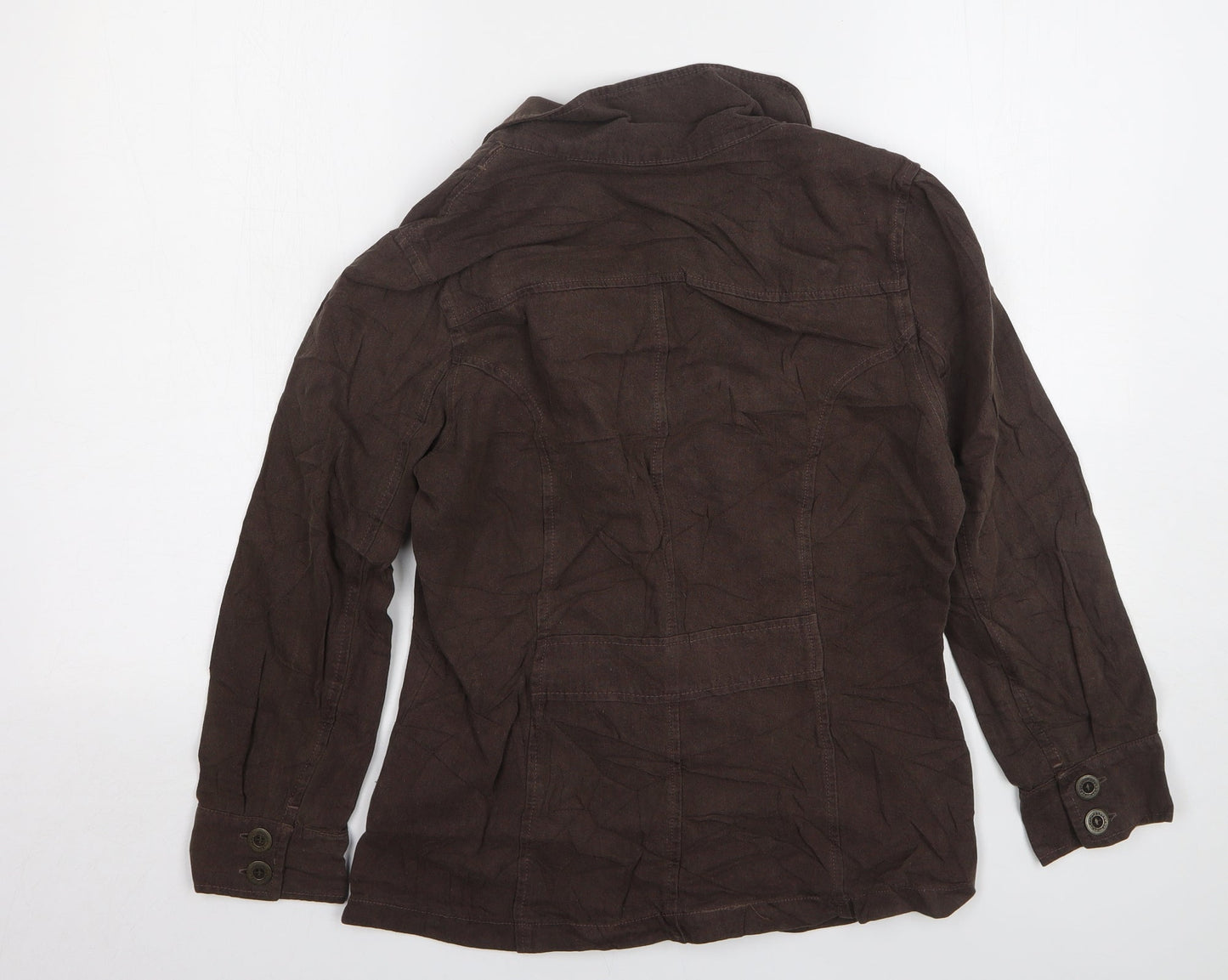 Classics Womens Brown Cotton Jacket Suit Jacket Size 12