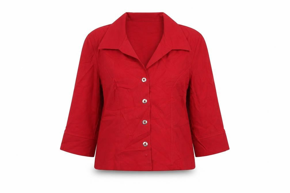 Contempo Womens Red Jacket Blazer Size 10 Button
