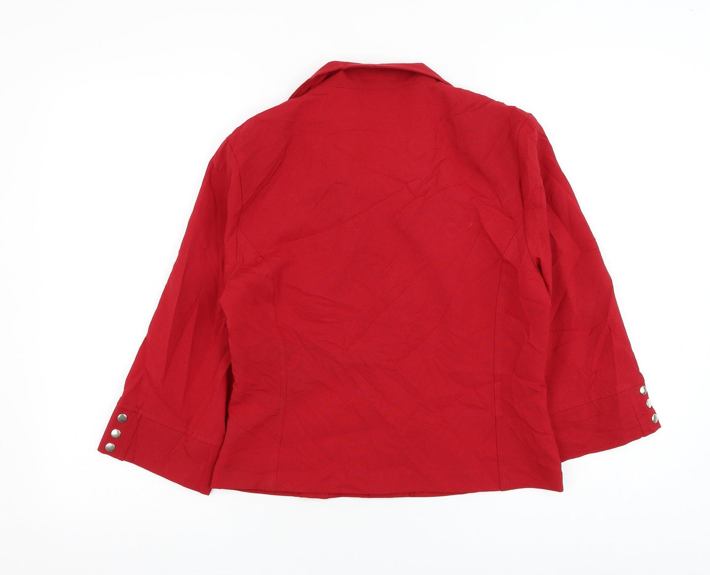 Contempo Womens Red Jacket Blazer Size 10 Button